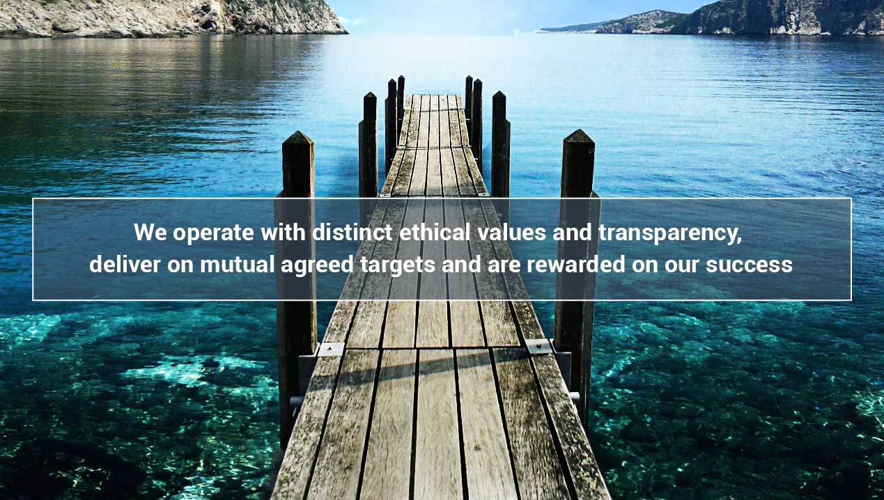 We operate with distinct ethical values and transparency, deliver on mutual agreed targets and are rewarded on our success We operate with distinct ethical values and transparency, deliver on mutual agreed targets and are rewarded on our success